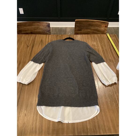 Revolve Brochu Walker Ebella longsleeve Layered cashmere wool Grey Shirt Dress M - Picture 5 of 14